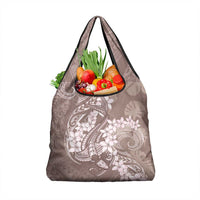 Polynesia Hammerhead Shark Tattoo With Plumeria Lei Grocery Bag