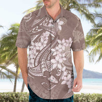 Polynesia Hammerhead Shark Tattoo With Plumeria Lei Hawaiian Shirt