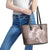 Polynesia Hammerhead Shark Tattoo With Plumeria Lei Leather Tote Bag