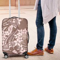 Polynesia Hammerhead Shark Tattoo With Plumeria Lei Luggage Cover LT14 Mocha - Polynesian Pride