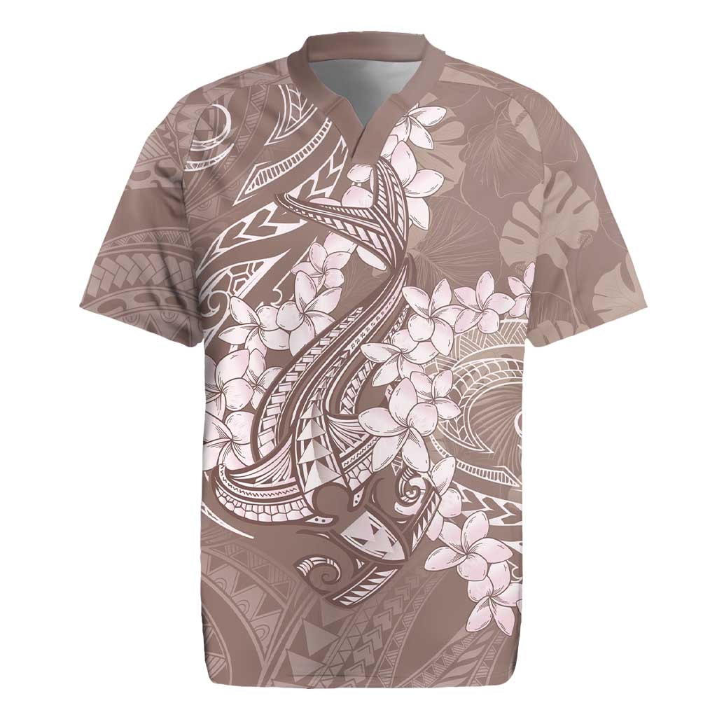 Polynesia Hammerhead Shark Tattoo With Plumeria Lei Rugby Jersey