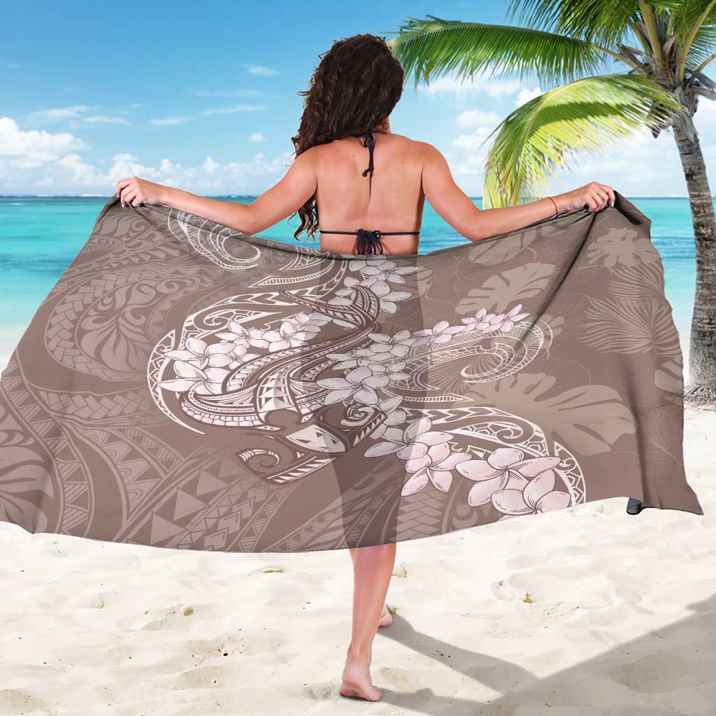 Polynesia Hammerhead Shark Tattoo With Plumeria Lei Sarong