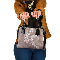 Polynesia Hammerhead Shark Tattoo With Plumeria Lei Shoulder Handbag LT14 One Size Mocha - Polynesian Pride