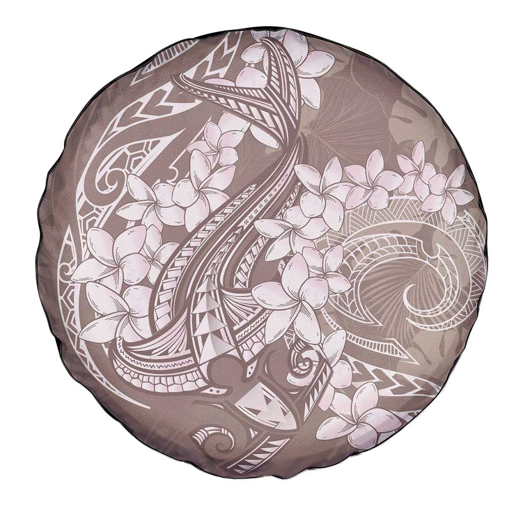 Polynesia Hammerhead Shark Tattoo With Plumeria Lei Spare Tire Cover