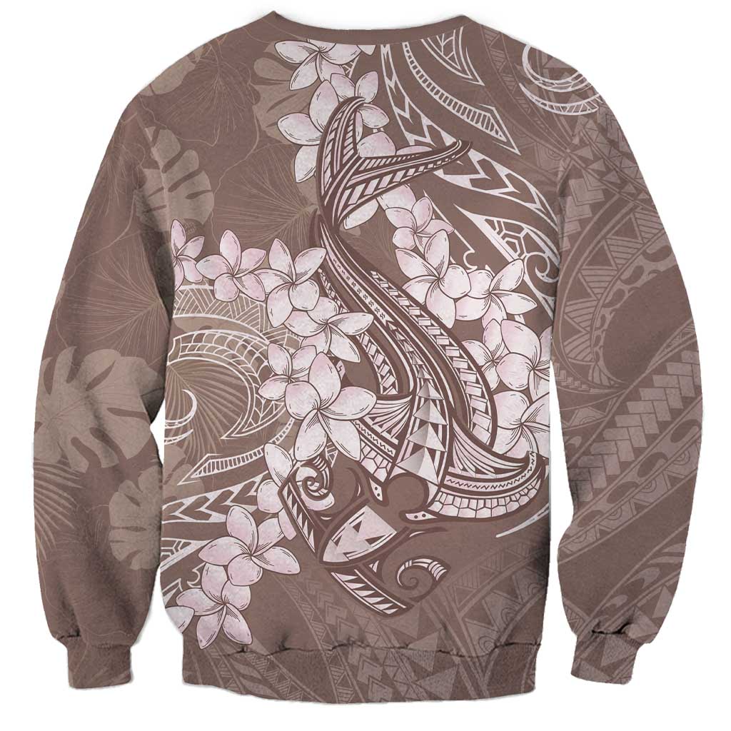 Polynesia Hammerhead Shark Tattoo With Plumeria Lei Sweatshirt