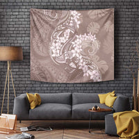 Polynesia Hammerhead Shark Tattoo With Plumeria Lei Tapestry