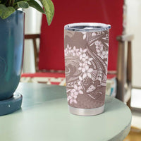 Polynesia Hammerhead Shark Tattoo With Plumeria Lei Tumbler Cup LT14 - Polynesian Pride