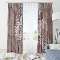 Polynesia Hammerhead Shark Tattoo With Plumeria Lei Window Curtain