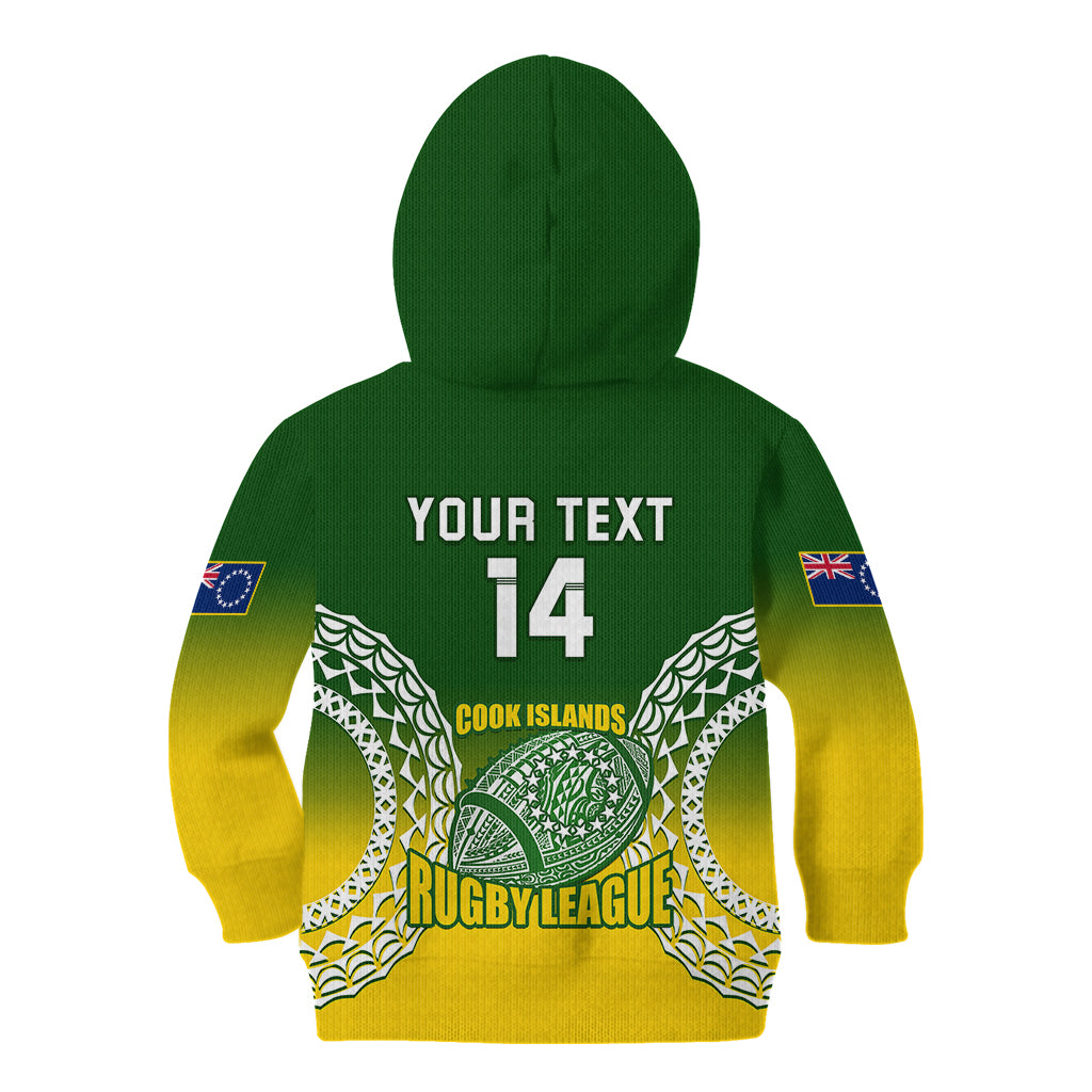 Personalised Cook Islands Rugby Kid Hoodie Pacific Go The Kukis Gradient Style LT14 - Polynesian Pride