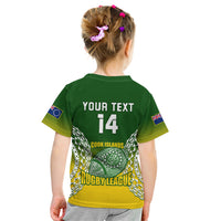 Personalised Cook Islands Rugby Kid T Shirt Pacific Go The Kukis Gradient Style LT14 - Polynesian Pride