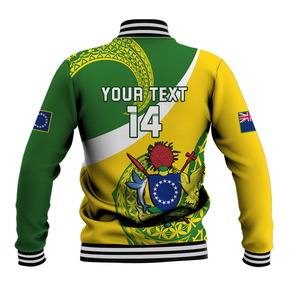 Personalised Cook Islands Rugby Baseball Jacket Pacific Go The Kukis Sporty Style LT14 - Polynesian Pride