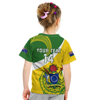 Personalised Cook Islands Rugby Kid T Shirt Pacific Go The Kukis Sporty Style LT14 - Polynesian Pride