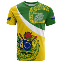 Custom Cook Islands Rugby T Shirt Pacific Go The Kukis Sporty Style LT14 Green - Polynesian Pride