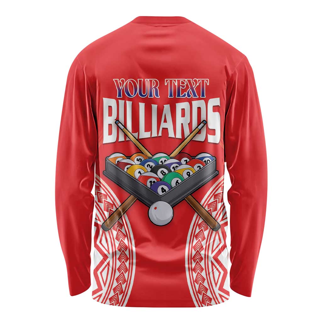 Personalised Taiwan Billiards Long Sleeve Shirt Eight-ball Pool Polynesia Tattoo - Polynesian Pride