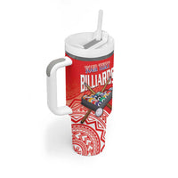 Personalised Taiwan Billiards Tumbler With Handle Eight-ball Pool Polynesia Tattoo - Polynesian Pride