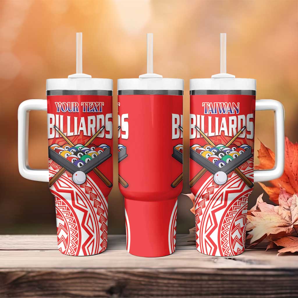 Personalised Taiwan Billiards Tumbler With Handle Eight-ball Pool Polynesia Tattoo - Polynesian Pride