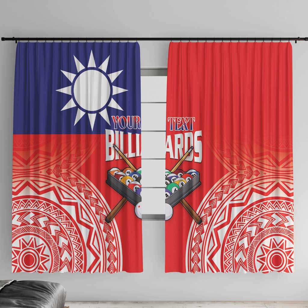 Personalised Taiwan Billiards Window Curtain Eight-ball Pool Polynesia Tattoo - Polynesian Pride