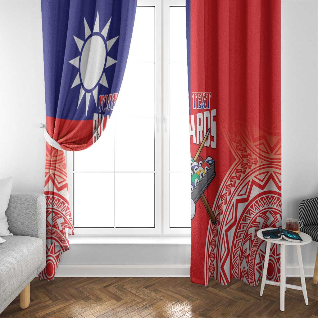 Personalised Taiwan Billiards Window Curtain Eight-ball Pool Polynesia Tattoo - Polynesian Pride