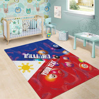 Personalised Philippines Billiards Area Rug Cue With Balls Flag Style - Polynesian Pride