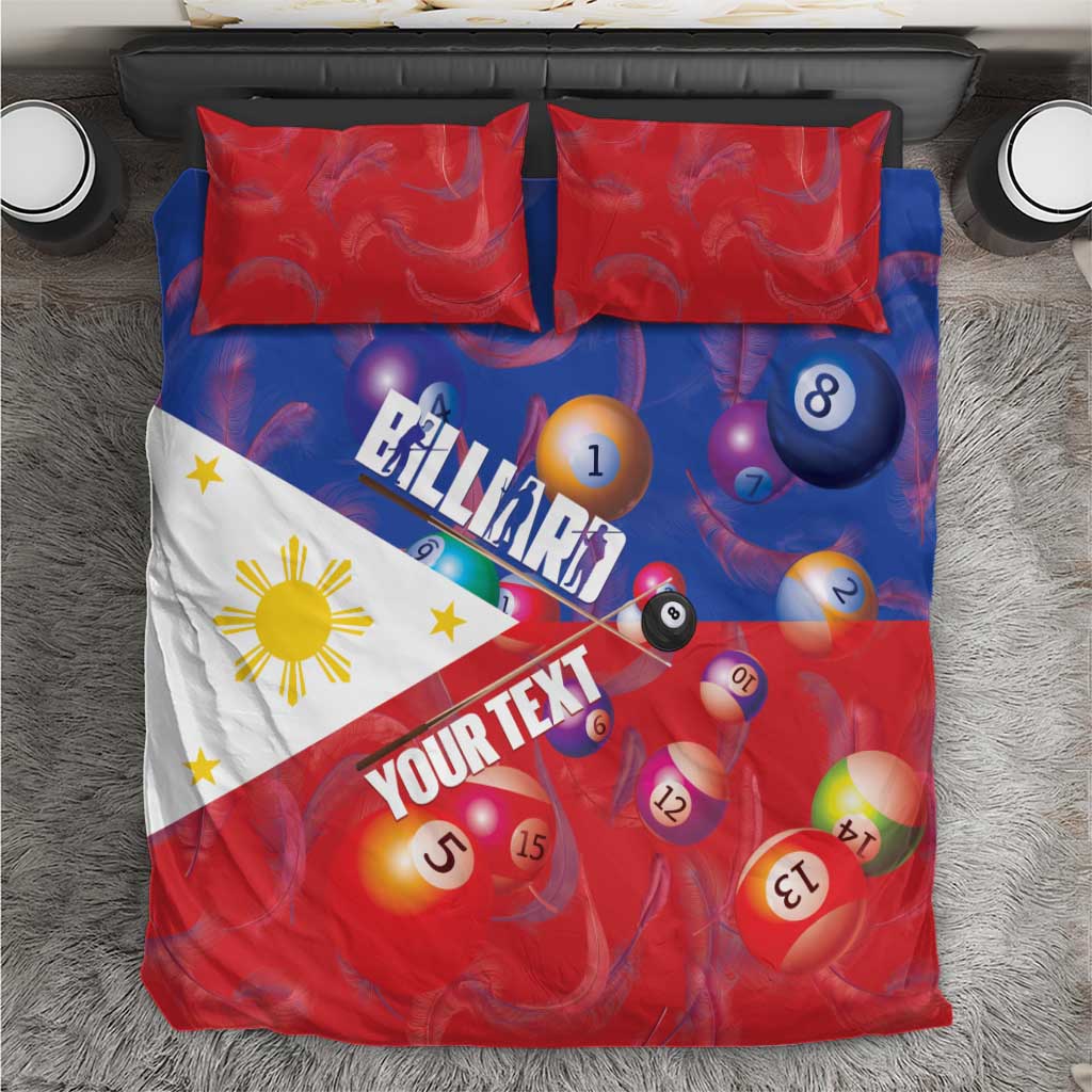 Personalised Philippines Billiards Bedding Set Cue With Balls Flag Style LT14 Red - Polynesian Pride