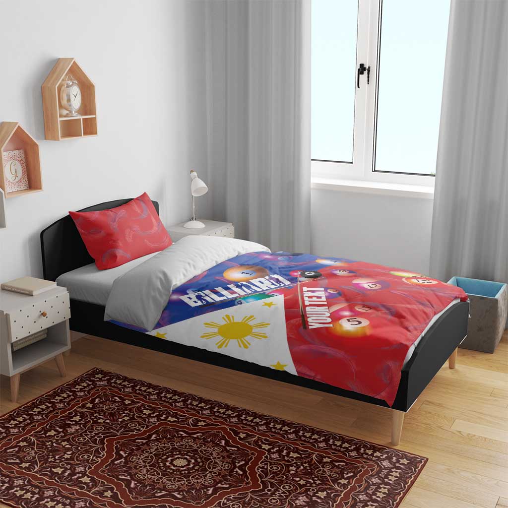 Personalised Philippines Billiards Bedding Set Cue With Balls Flag Style - Polynesian Pride