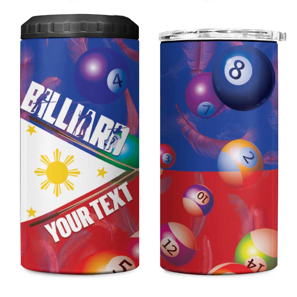 Personalised Philippines Billiards 4 in 1 Can Cooler Tumbler Cue With Balls Flag Style LT14 One Size: 16 oz Red - Polynesian Pride