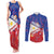 Personalised Philippines Billiards Couples Matching Tank Maxi Dress and Long Sleeve Button Shirt Cue With Balls Flag Style - Polynesian Pride