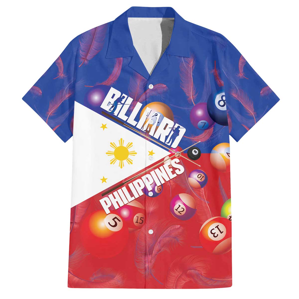 Personalised Philippines Billiards Family Matching Off The Shoulder Long Sleeve Dress and Hawaiian Shirt Cue With Balls Flag Style - Polynesian Pride