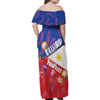 Personalised Philippines Billiards Family Matching Off Shoulder Maxi Dress and Hawaiian Shirt Cue With Balls Flag Style - Polynesian Pride