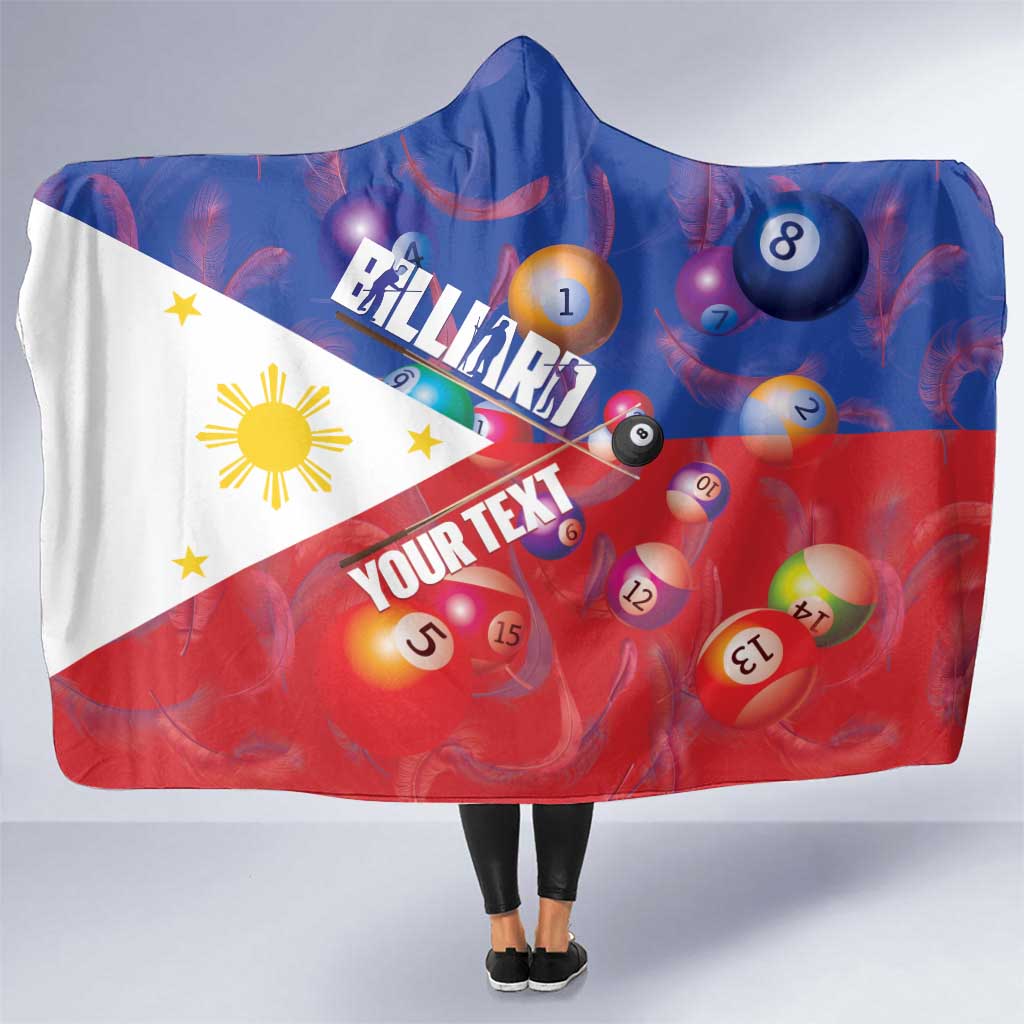 Personalised Philippines Billiards Hooded Blanket Cue With Balls Flag Style LT14 One Size Red - Polynesian Pride