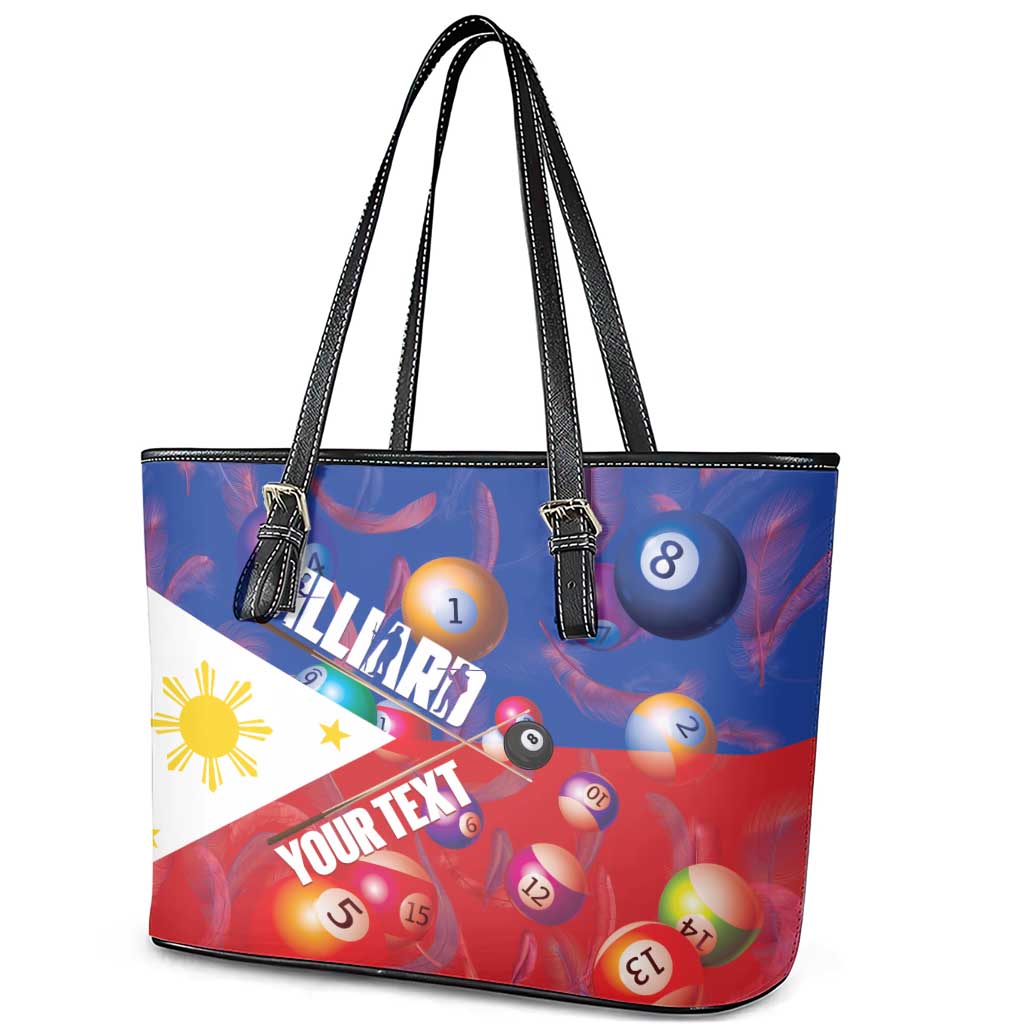 Personalised Philippines Billiards Leather Tote Bag Cue With Balls Flag Style LT14 - Polynesian Pride