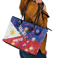 Personalised Philippines Billiards Leather Tote Bag Cue With Balls Flag Style LT14 - Polynesian Pride