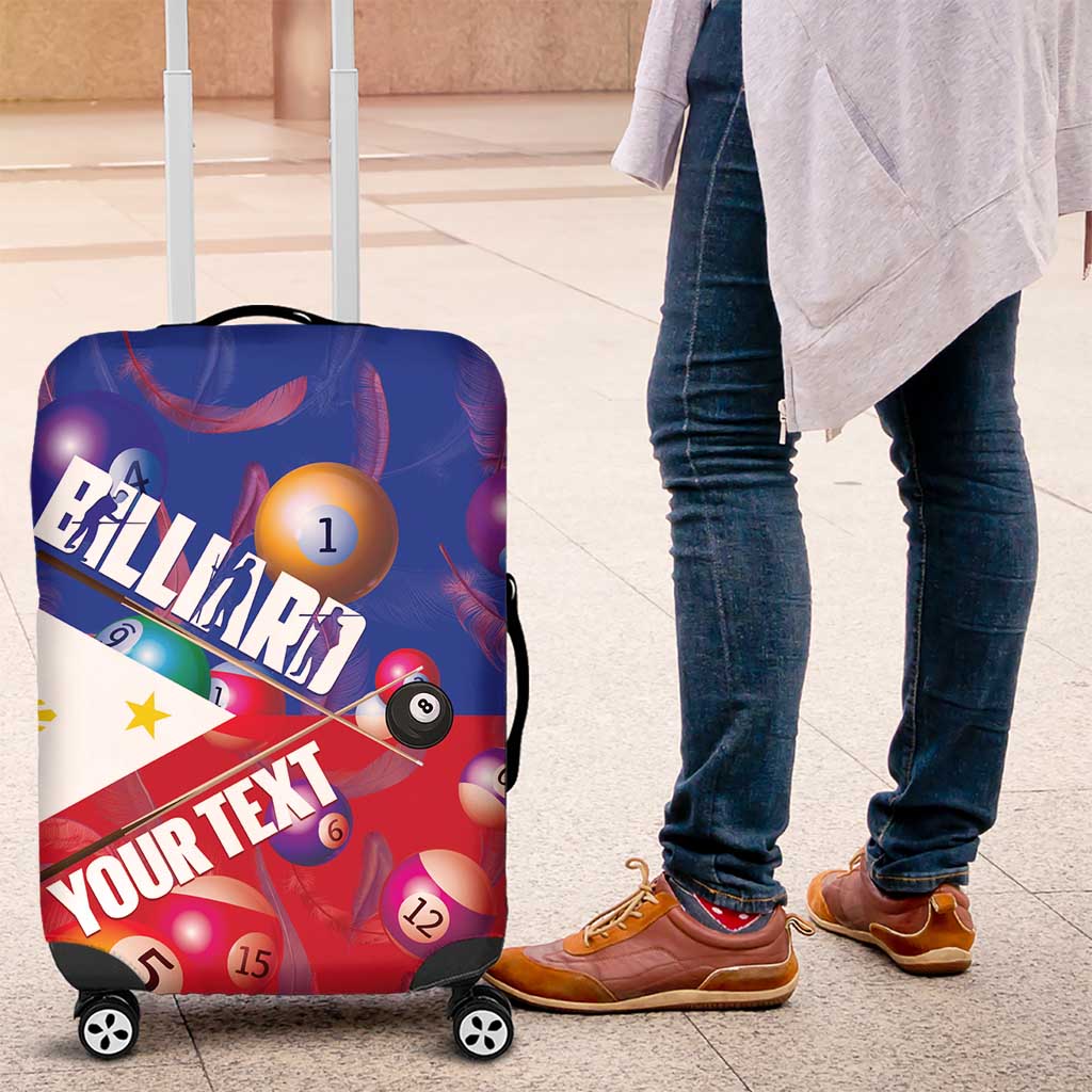 Personalised Philippines Billiards Luggage Cover Cue With Balls Flag Style LT14 Red - Polynesian Pride