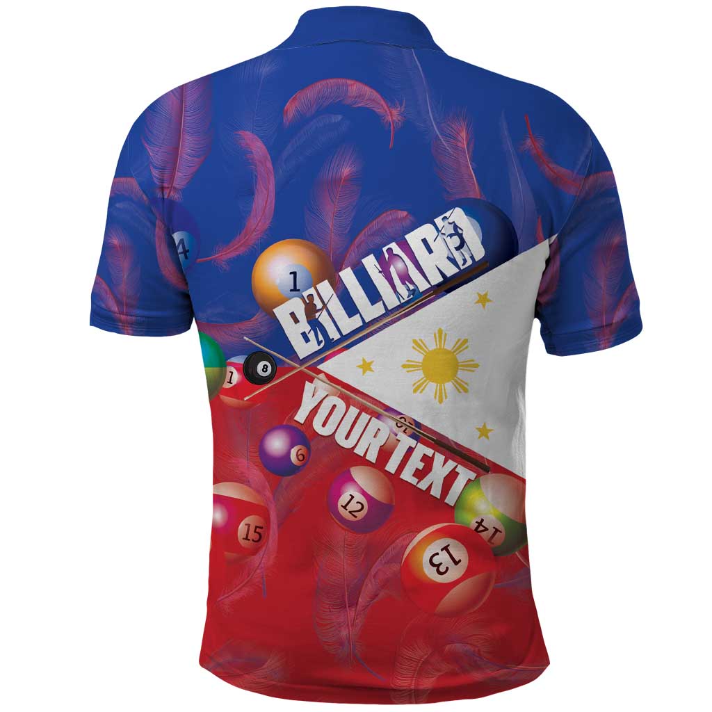 Personalised Philippines Billiards Polo Shirt Cue With Balls Flag Style - Polynesian Pride