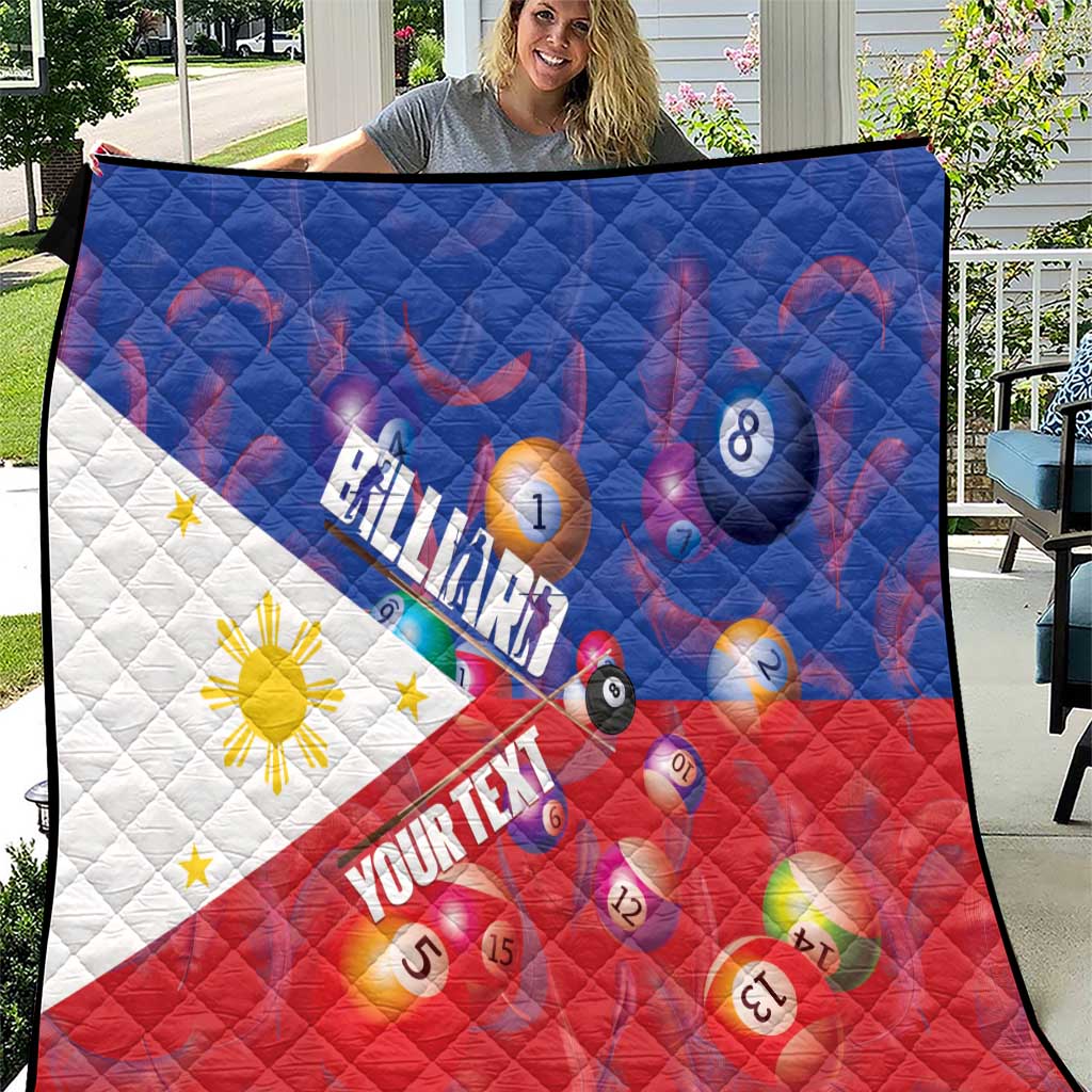 Personalised Philippines Billiards Quilt Cue With Balls Flag Style LT14 Red - Polynesian Pride