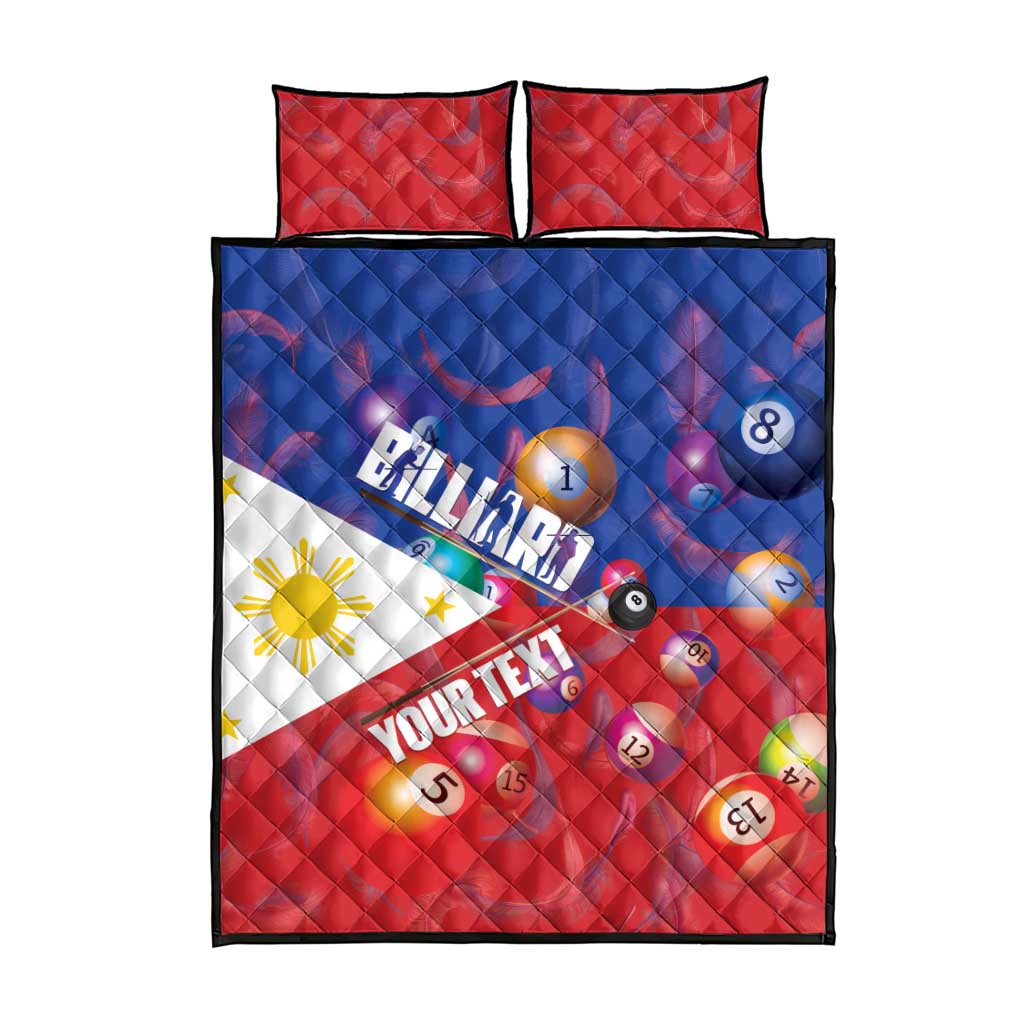 Personalised Philippines Billiards Quilt Bed Set Cue With Balls Flag Style - Polynesian Pride