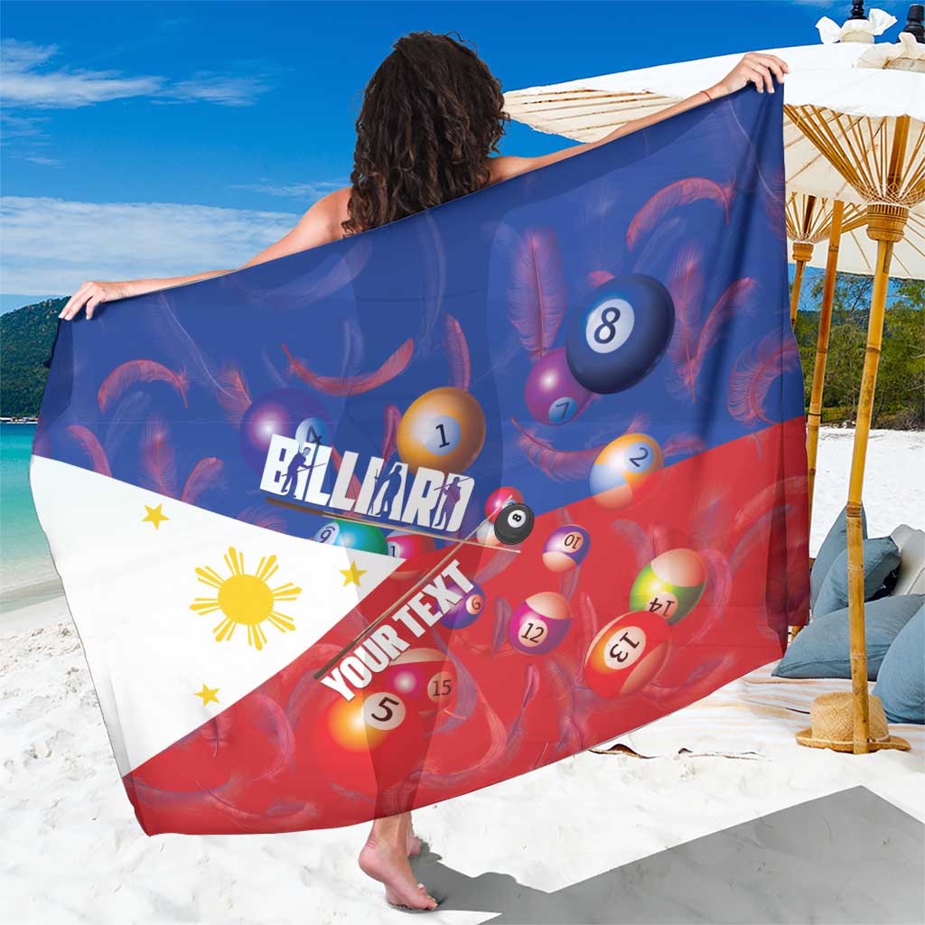 Personalised Philippines Billiards Sarong Cue With Balls Flag Style LT14 One Size 44 x 66 inches Red - Polynesian Pride