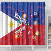 Personalised Philippines Billiards Shower Curtain Cue With Balls Flag Style - Polynesian Pride