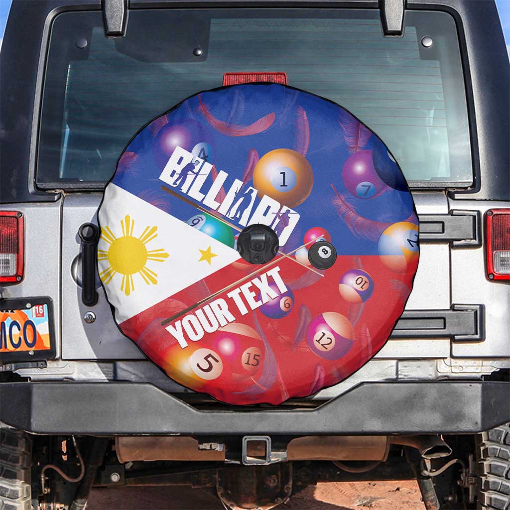 Personalised Philippines Billiards Spare Tire Cover Cue With Balls Flag Style LT14 Red - Polynesian Pride