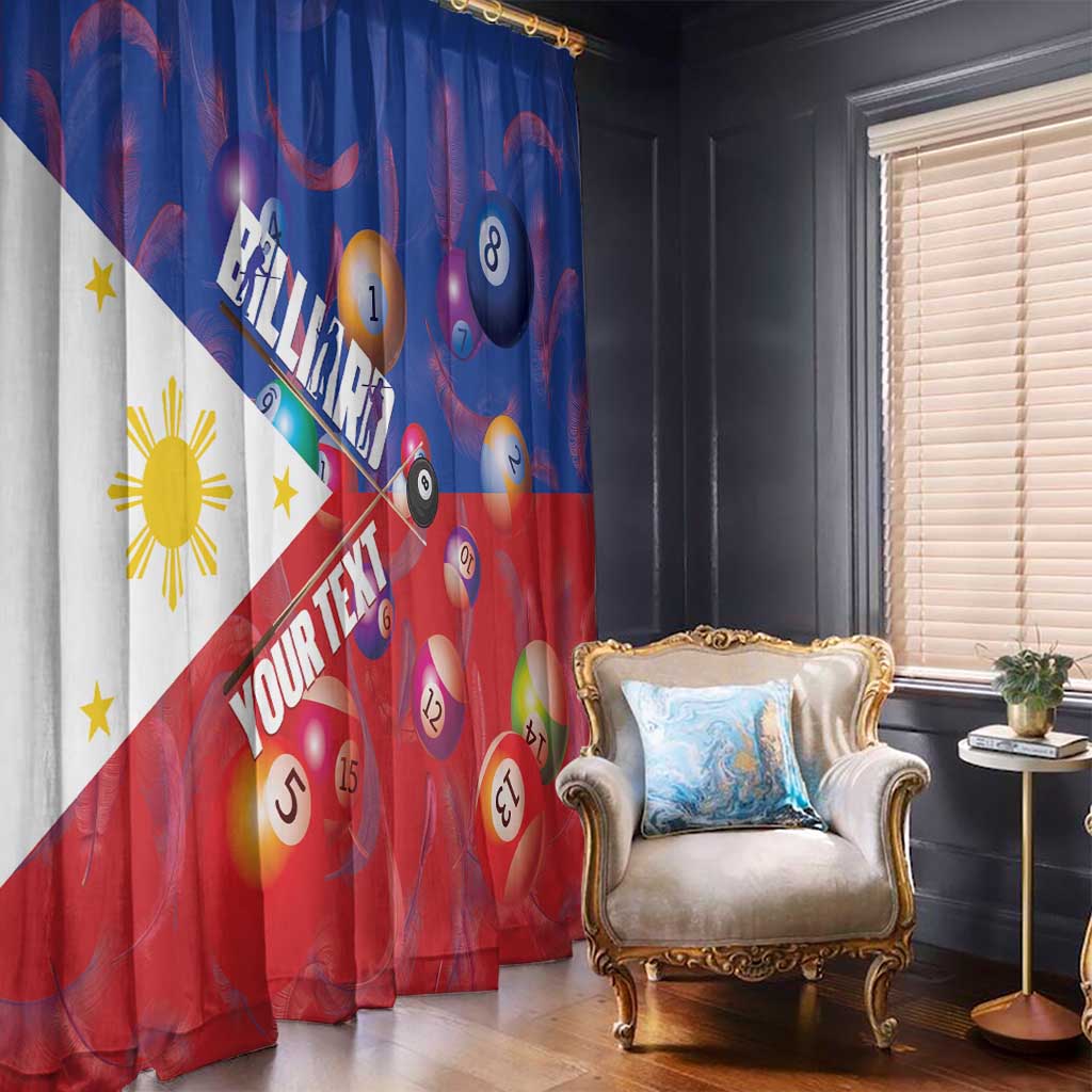 Personalised Philippines Billiards Window Curtain Cue With Balls Flag Style - Polynesian Pride