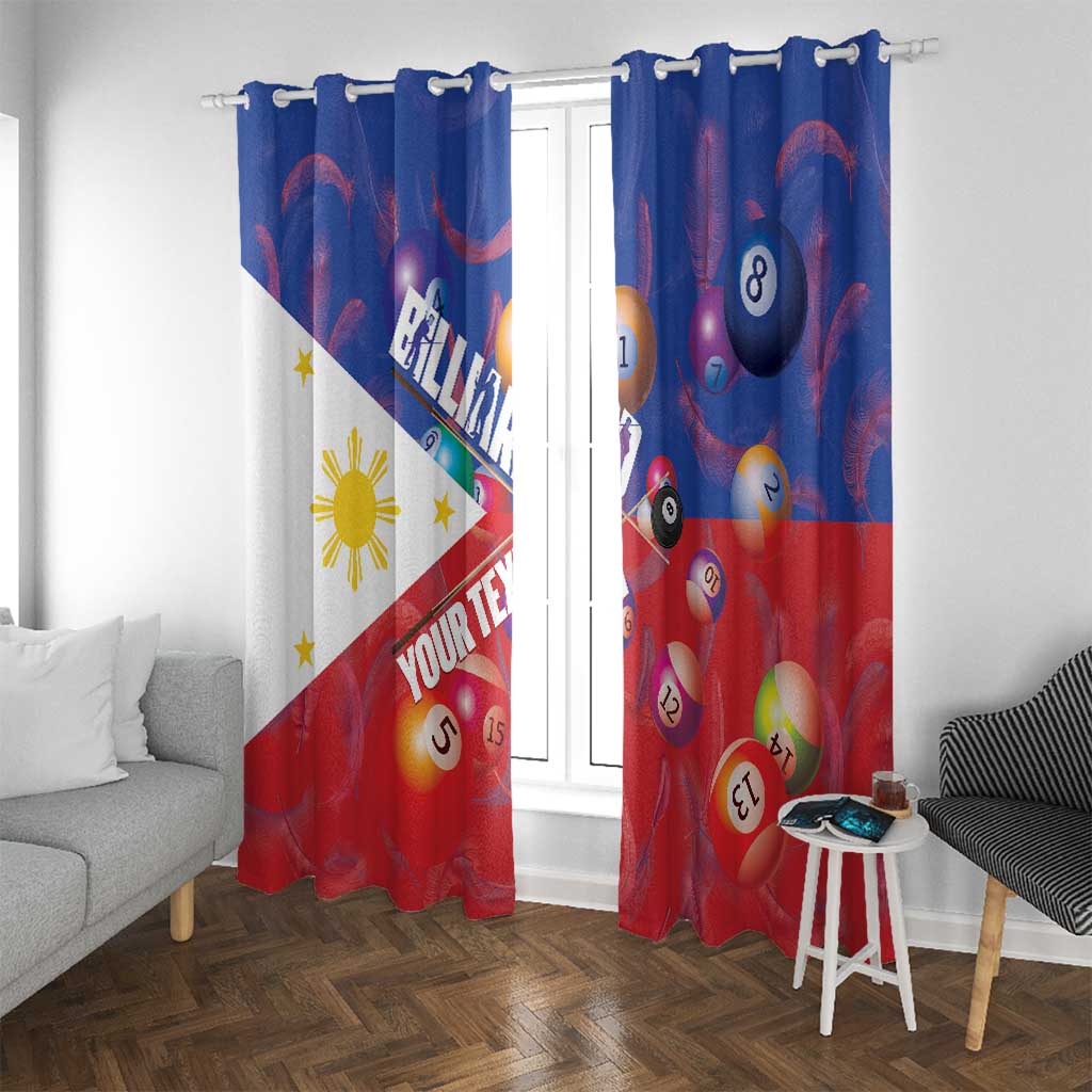 Personalised Philippines Billiards Window Curtain Cue With Balls Flag Style - Polynesian Pride