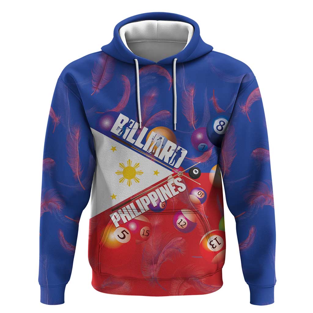 Personalised Philippines Billiards Zip Hoodie Cue With Balls Flag Style - Polynesian Pride