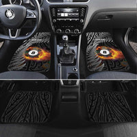 Personalised New Zealand Billiards Car Mats Maori Fern On Fire 8 Ball - Polynesian Pride