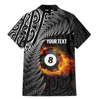 Personalised New Zealand Billiards Family Matching Mermaid Dress and Hawaiian Shirt Maori Fern On Fire 8 Ball - Polynesian Pride
