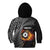 Personalised New Zealand Billiards Kid Hoodie Maori Fern On Fire 8 Ball - Polynesian Pride