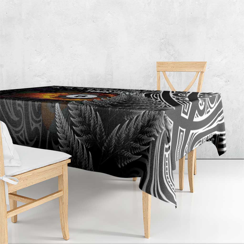 Personalised New Zealand Billiards Tablecloth Maori Fern On Fire 8 Ball - Polynesian Pride