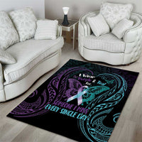 Suicide Awareness Memorial Area Rug I Wear Purple and Teal For Someone I Miss - Polynesian Pride