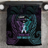 Suicide Awareness Memorial Bedding Set I Wear Purple and Teal For Someone I Miss - Polynesian Pride