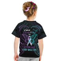 Suicide Awareness Memorial Kid T Shirt I Wear Purple and Teal For Someone I Miss - Polynesian Pride