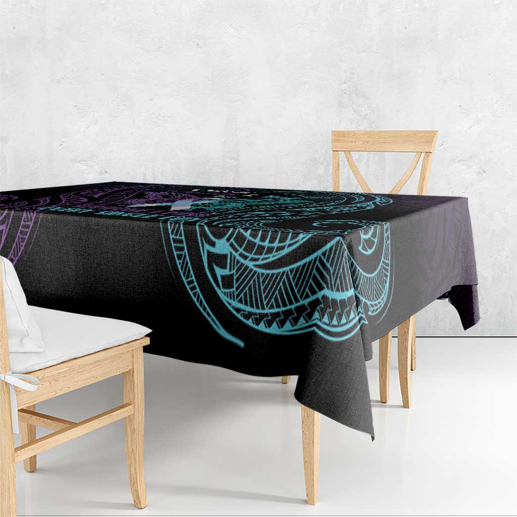 Suicide Awareness Memorial Tablecloth I Wear Purple and Teal For Someone I Miss - Polynesian Pride